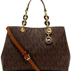 Micharl Kors Signature Brown Cross Body Satchel